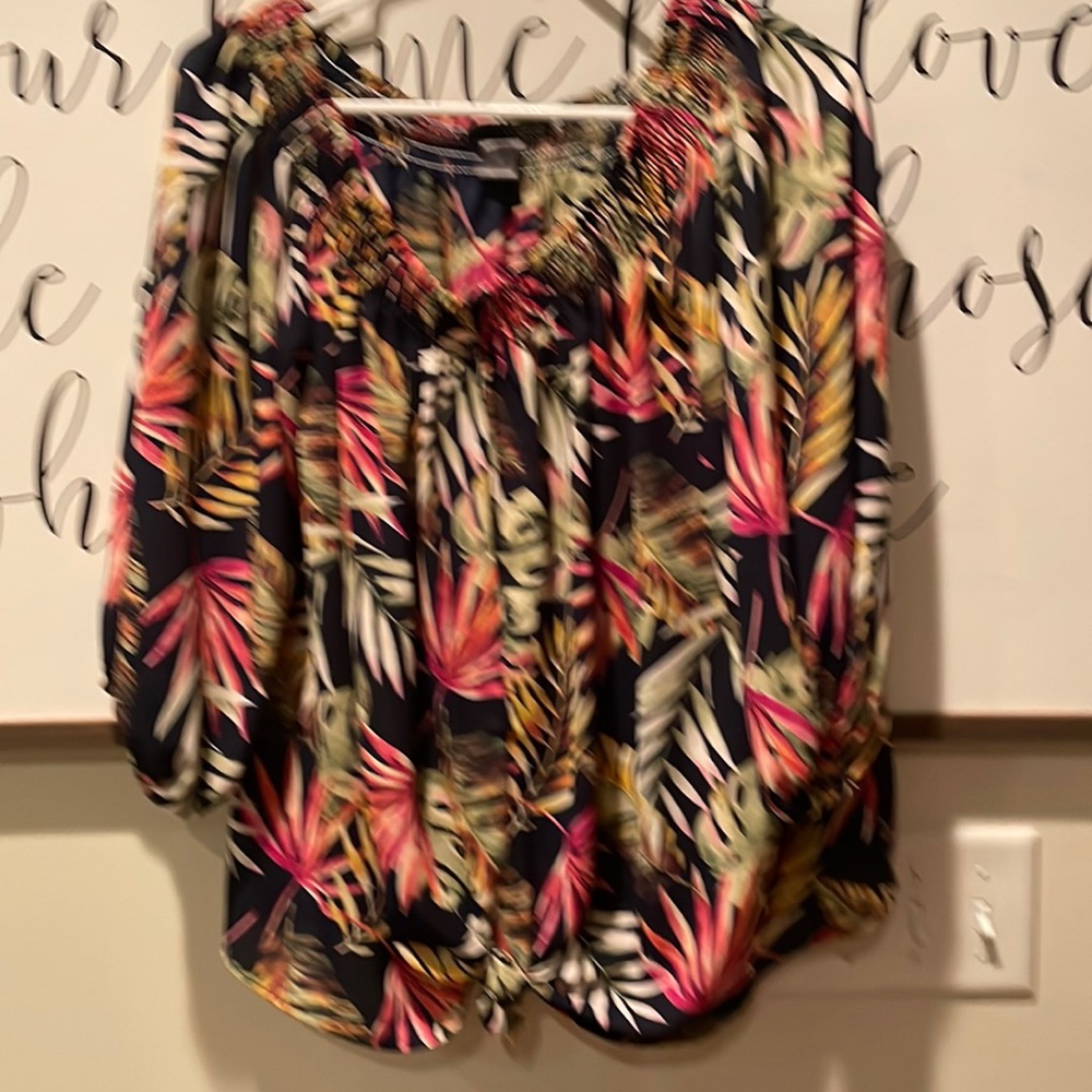 Arielle tropical print blouse